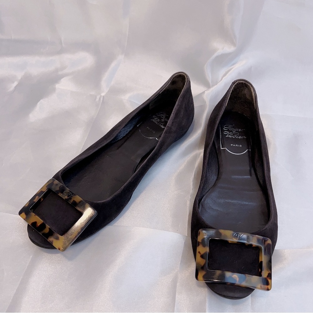 Roger Vivier Suede Ballet Flats